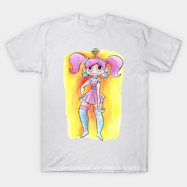 Watercolor Girl with Pig Tails T-Shirt by saradaboru